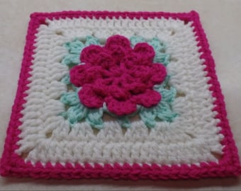 Crochet rose Granny Square pattern 303 DIGITAL DOWNLOAD ONLY