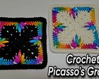 Crochet Picasso's Granny Square Pattern DIGITAL DOWNLOAD ONLY