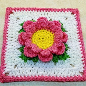 Crochet Perfectly Pink 6" Flower Granny Square Pattern DIGITAL DOWNLOAD ONLY