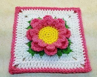 Crochet Perfectly Pink 6" Flower Granny Square Pattern DIGITAL DOWNLOAD ONLY