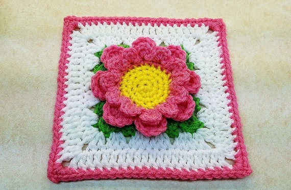 Crochet Perfectly Pink 6" Flower Granny Square Pattern DIGITAL DOWNLOAD ONLY