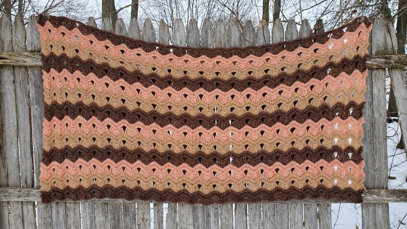 Crochet Rectangle Shawl Vintage Ripple Bag O Day Crochet - Etsy