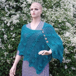 Crochet ladies Lacy Shell Shawl Pattern DIGITAL DOWNLOAD ONLY