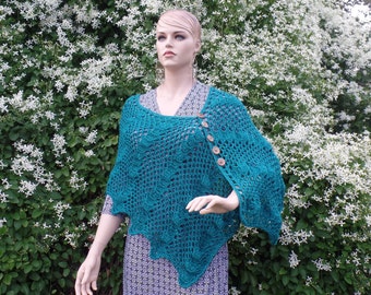 Crochet ladies Lacy Shell Shawl Pattern DIGITAL DOWNLOAD ONLY