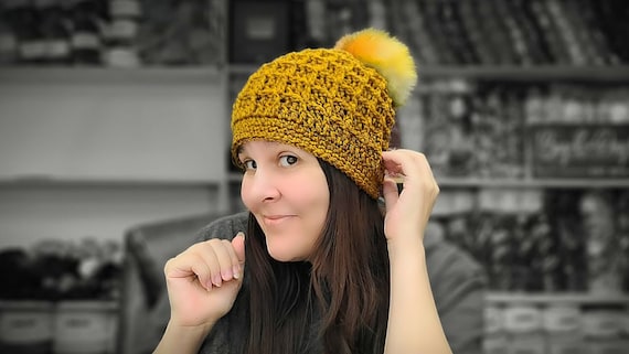 Crochet Waffle Stitch Beanie Pattern 