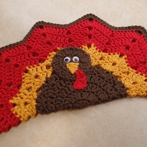 Easy Crochet Turkey PlaceMat Decorative HotPad/Potholder Pattern DIGITAL DOWNLOAD ONLY
