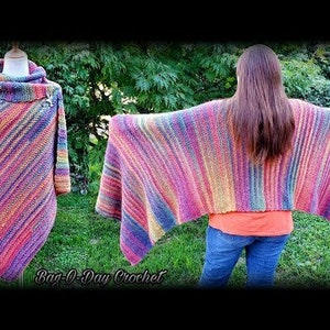 Easy Rectangle Shawl Bagoday Crochet Pattern 631 DIGITAL DOWNLOAD ONLY