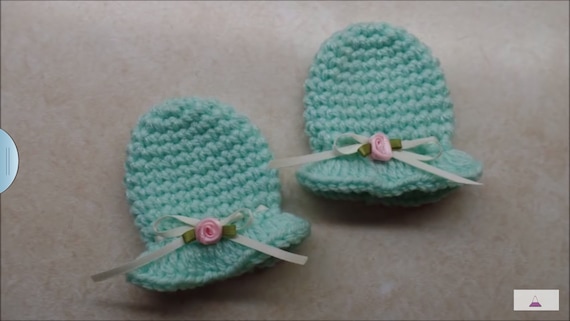 Crochet baby scratch mittens sale