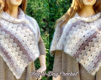 Easy Crochet Wrap Pattern: Soft Cinnamon Shawl (Digital Download)