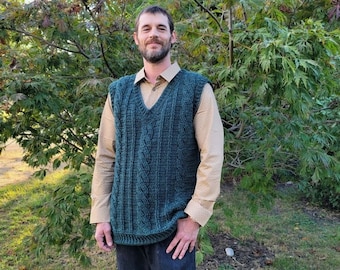 Crochet Sweater Vest Pattern 734 DIGITAL DOWNLOAD ONLY
