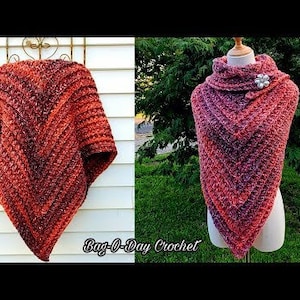 Crochet Shawl Pattern One Vision Bagoday Crochet Pattern DIGITAL DOWNLOAD ONLY