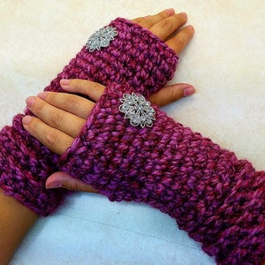 Crochet Wooly Warm Wristers Unisex Fingerless Gloves Crochet Pattern DIGITAL DOWNLOAD ONLY