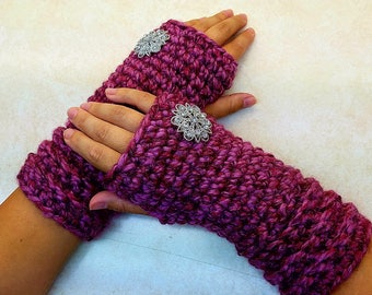 Crochet Wooly Warm Wristers Unisex Fingerless Gloves Crochet Pattern DIGITAL DOWNLOAD ONLY