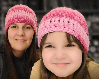 Crochet Hat for Adult and Child Pattern 735 DIGITAL DOWNLOAD ONLY