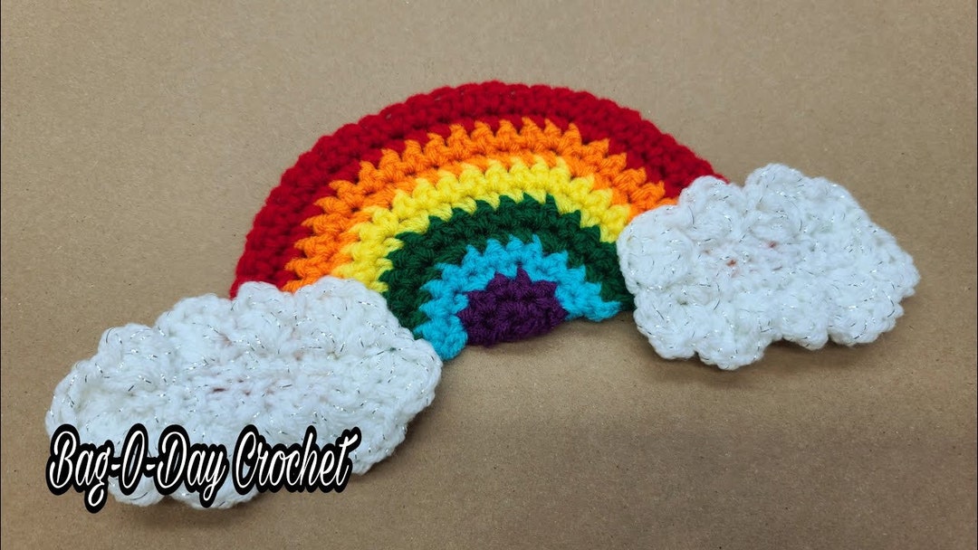 Easy Crochet Rainbow Applique Pattern DIGITAL DOWNLOAD ONLY Etsy