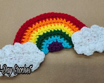 Easy Crochet Rainbow Applique Pattern DIGITAL DOWNLOAD ONLY