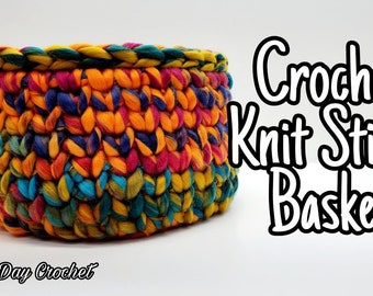 Easy Crochet Basket Knit Stitch Basket Pattern Bagoday Crochet Pattern DIGITAL DOWNLOAD ONLY