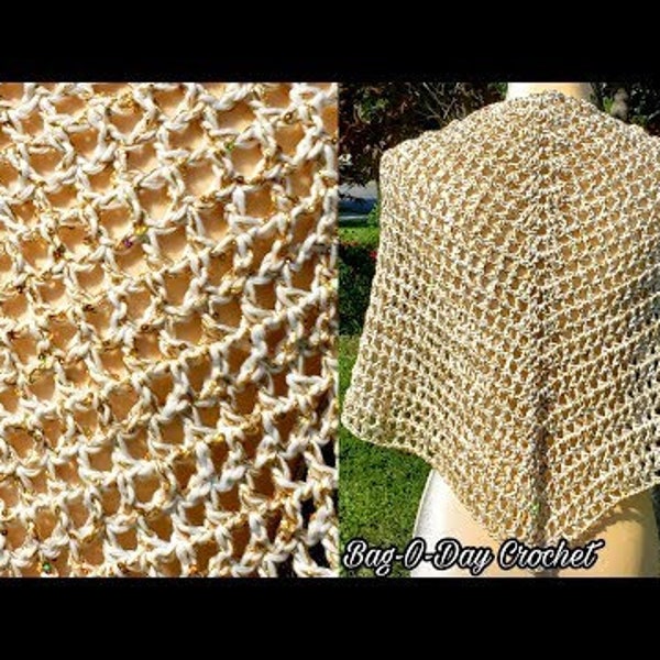 Crochet The All That Glitters Shawlette Bag O Day Crochet Pattern DIGITAL DOWNLOAD ONLY