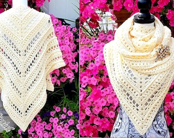 Crochet Shawl Pattern 503 "Pure Innocence" DIGITAL DOWNLOAD ONLY