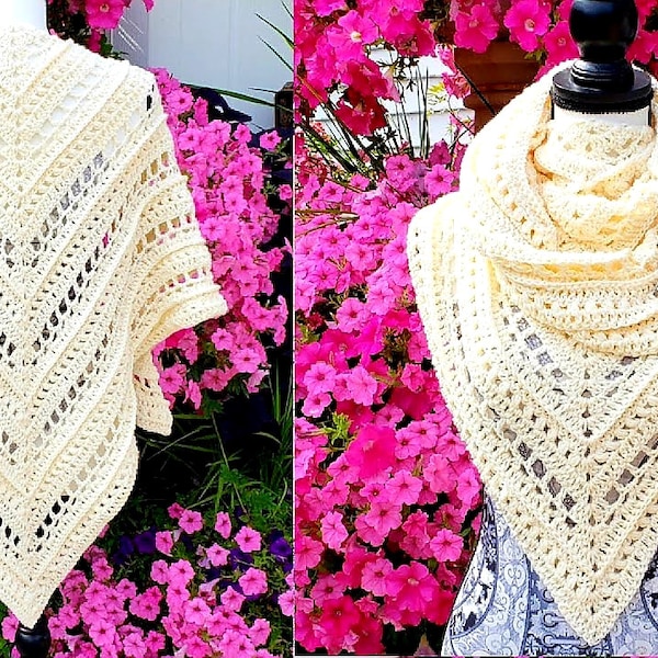 Crochet Shawl Pattern 503 "Pure Innocence" DIGITAL DOWNLOAD ONLY