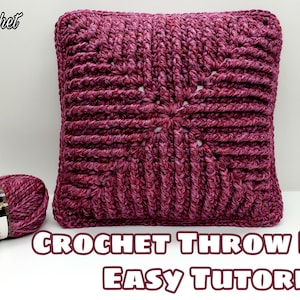 Crochet Throw Pillow Raspberry Ripple Crochet Pattern 588 DIGITAL DOWNLOAD ONLY