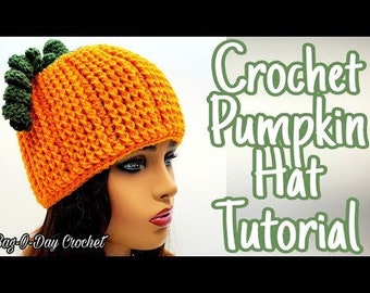 Easy Crochet Pumpkin Beanie Hat Bag O Day Crochet Pattern DIGITAL DOWLOAD ONLY