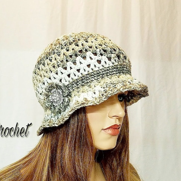 Crochet Hat Pattern 471 "Irish Cloche Hat" Hat Crochet Pattern DIGITAL DOWNLOAD ONLY