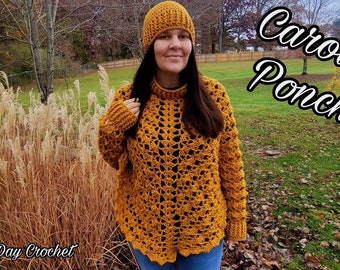 Crochet Carolina Crochet Sleeved Poncho Pattern DIGITAL DOWNLOAD ONLY