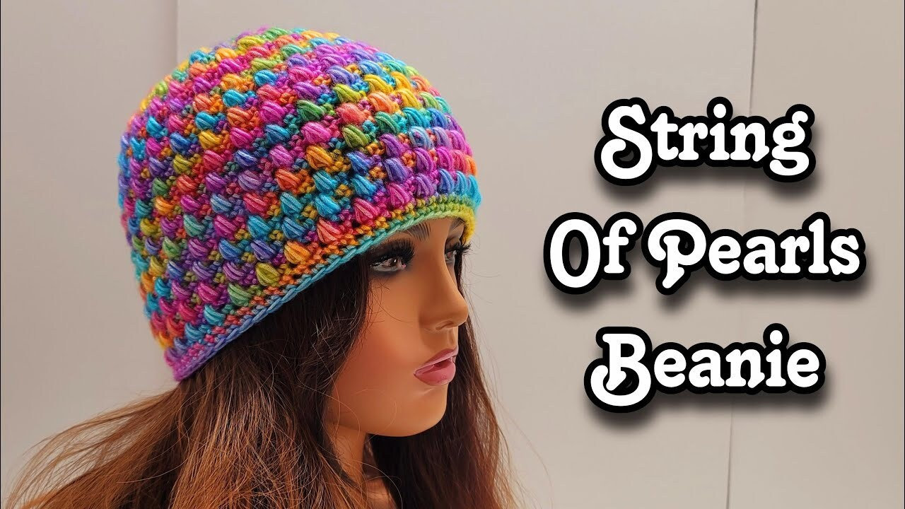 Crochet String of Pearls Crochet Beanie Pattern DIGITAL