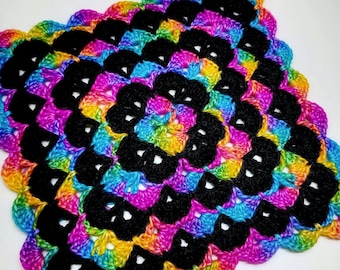 Crochet Peek-A-Boo Shells Blanket Pattern DIGITAL DOWNLOAD ONLY