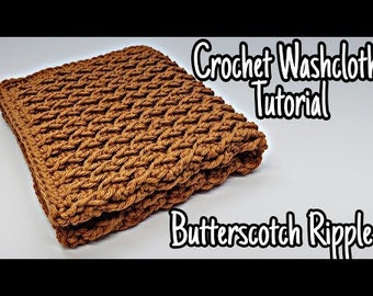 Crochet The Butterscotch Ripple Washcloth Bag O Day Crochet Pattern DIGITAL DOWNLOAD ONLY