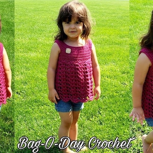 Crochet Toddler Shirt Bag O Day Crochet Pattern 508 Lil Ruby Rose DIGITAL DOWNLOAD ONLY