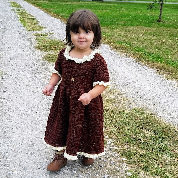 Crochet Little Pilgrim Crochet Toddler Dress Baby dress Crochet dress crochet pattern 428 DIGITAL DOWNLOAD ONLY