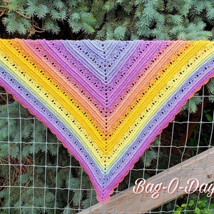 The Rainbow Sherbet Crochet Shawl Pattern 484 DIGITAL DOWNLOAD ONLY