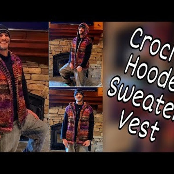 Crochet Hooded Vest Rhapsody Nights Bag o day crochet pattern DIGITAL DOWNLOAD ONLY