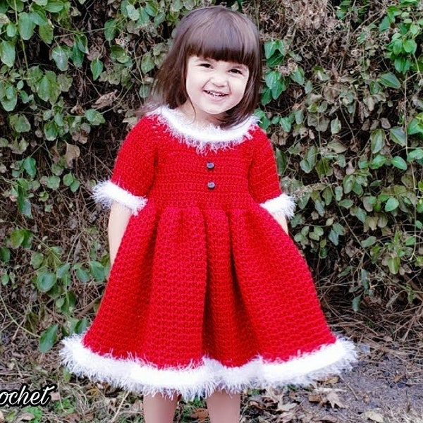 Crochet Christmas Dress Pattern 757 DIGITAL DOWNLOAD ONLY