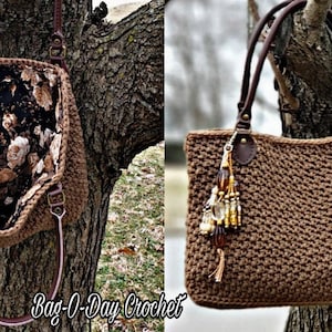 Crochet Bag With Liner Chocolate Rose Crochet Pattern DIGITAL DOWNLOAD ONLY