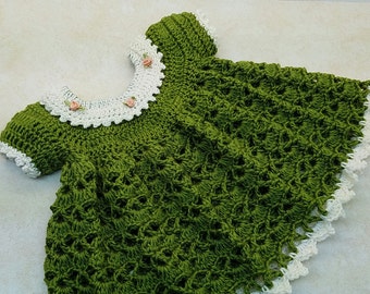 Crochet Lil Sprout Baby Dress Pattern 363 0-6 month only DIGITAL DOWNLOAD ONLY