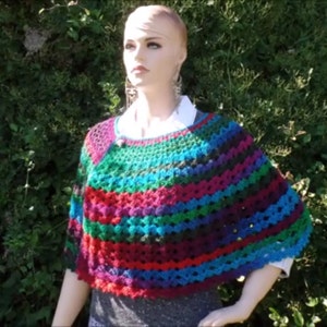 Crochet Easy V Stitch Shawl Cape Wrap Pattern DIGITAL DOWNLOAD ONLY