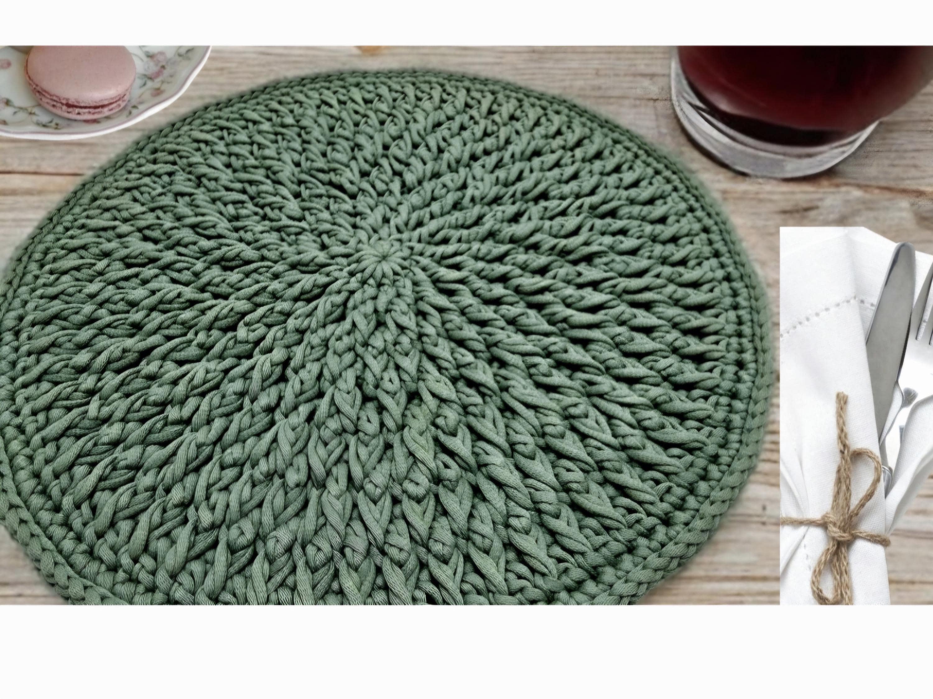 Bag-O-Day Crochet Patterns for Shawls, Blankets and Hats 16 Crochet Alpine Stitch Placemat Pattern: Round Table Topper