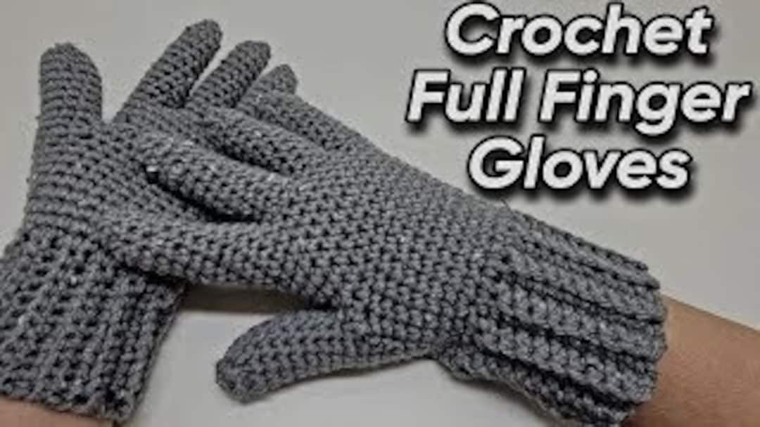 Crochet Full Finger Gloves Crochet Pattern DIGITAL DOWNLOAD ONLY