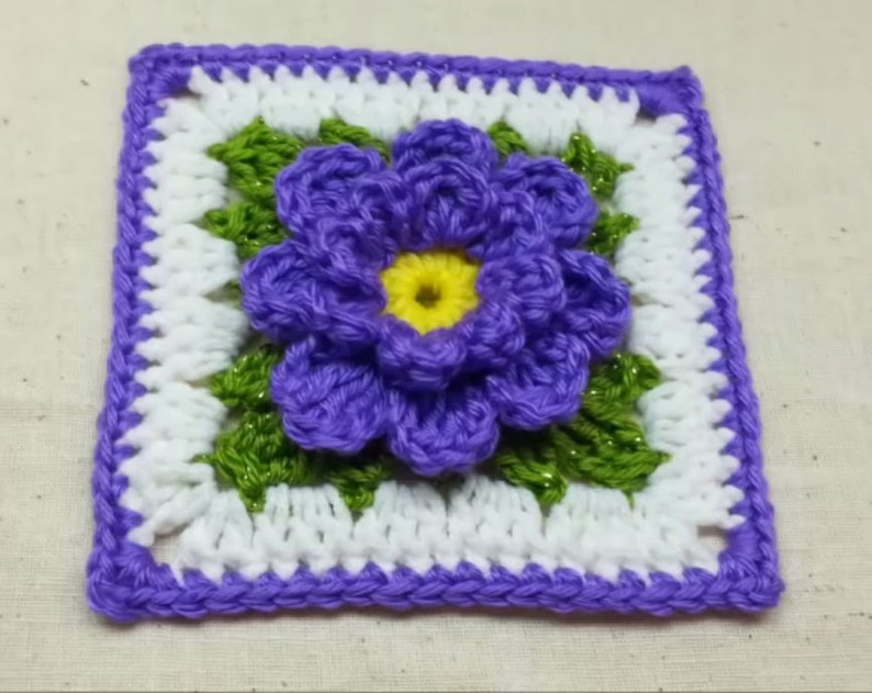 Crochet Flower Granny Square Pattern 171 DIGITAL DOWNLOAD ONLY image 1