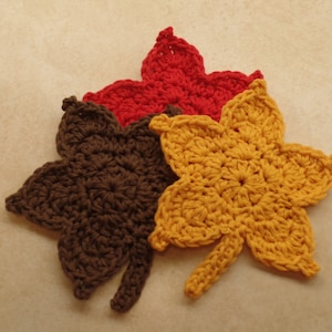 Crochet Easy Fall Leaf Autumn Leaf crochet leaves pattern DIGITAL DOWNLOAD ONLY