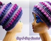 Crochet Beanie Hat Pattern: Candy Visions with Video Tutorial (Digital Download)