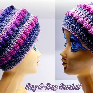 Crochet Beanie Hat Pattern &quot;Candy Visions&quot; Crochet Pattern 532 DIGITAL DOWNLOAD ONLY