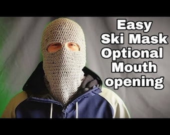 Crochet Ski Mask Opt Mouth Opening Bag o day Crochet Pattern DIGITAL DOWNLOAD ONLY