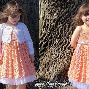 Crochet Toddler Dress Pattern with Bolero Cardigan Bagoday Crochet Pattern 580 581 DIGITAL DOWNLOAD ONLY