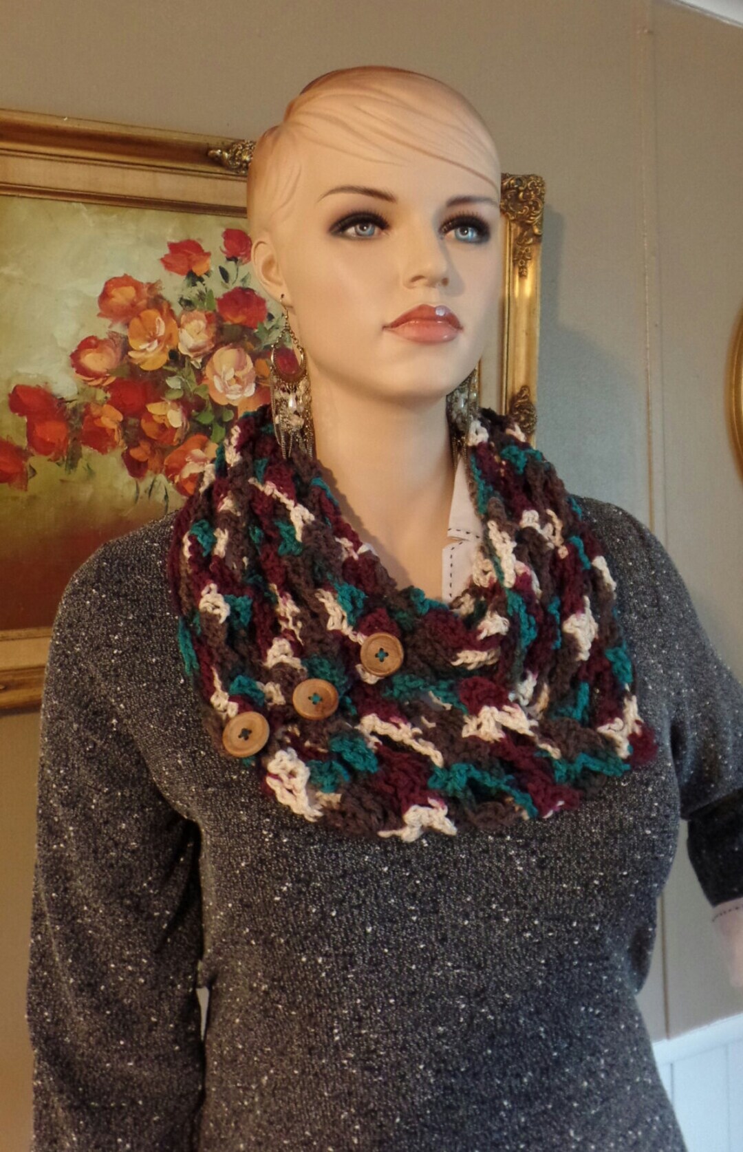 Crochet Easy 1 Skein Shell Infinity Scarf Pattern DIGITAL DOWNLOAD ONLY ...