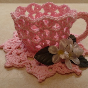 Easy Crochet tea cup pattern 331 DIGITAL DOWNLOAD ONLY