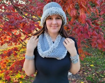 Crochet Hat and Cowl Pattern 744 Set DIGITAL DOWNLOAD ONLY